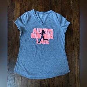 Tek Gear Women’s S Heathered Gray Bodycon Short-Sleeved Athletic Running T-Shirt
